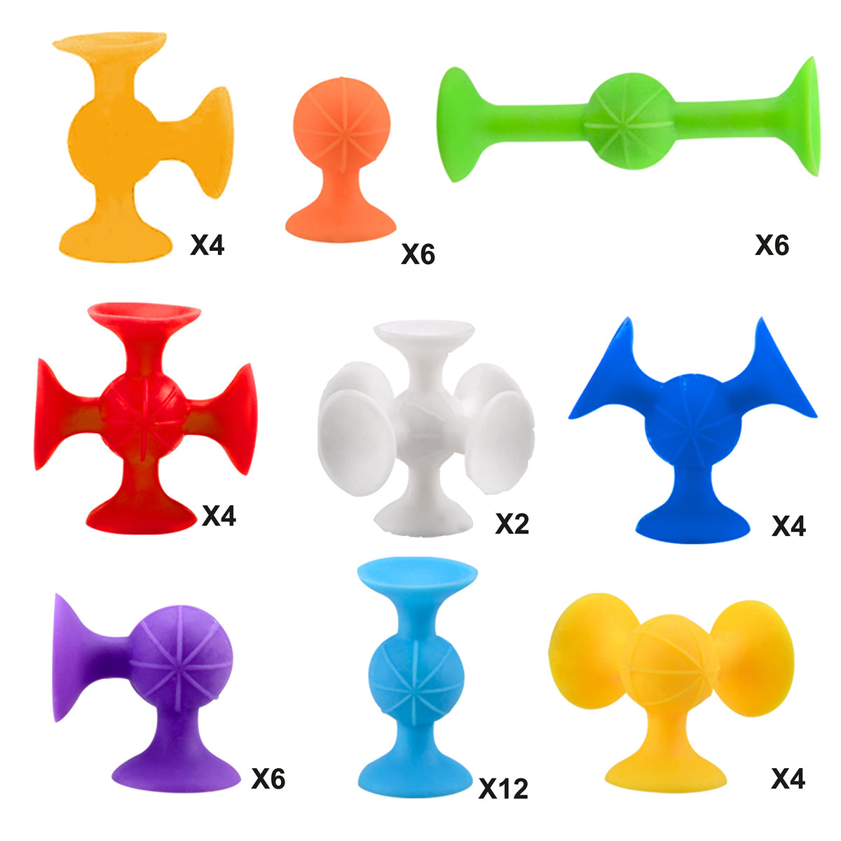 Baivyle silicone building blocks bath toys in bright colors for immersive bath-time learning.