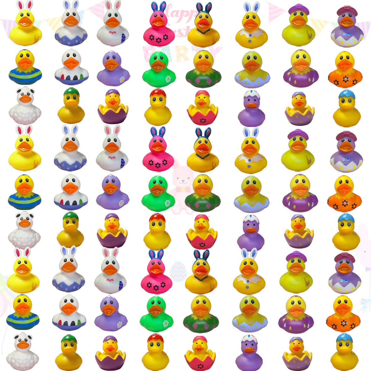 BaiyLuky Easter ducks bulk image showcases 72 cute ducks for Easter baskets and bath time