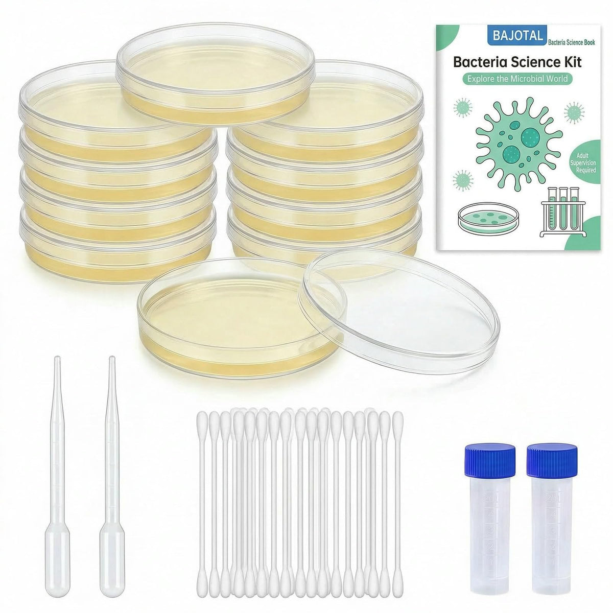BAJOTAL bacteria growing kit plates for hands-on biology experiments