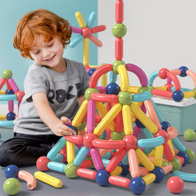 BAKAM magnetic building blocks 64-piece set for open-ended STEM play