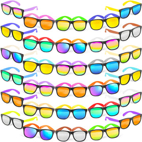 Bakatatoyz 32-pack colorful sunglasses with mirror coating for stylish sun protection outdoors.