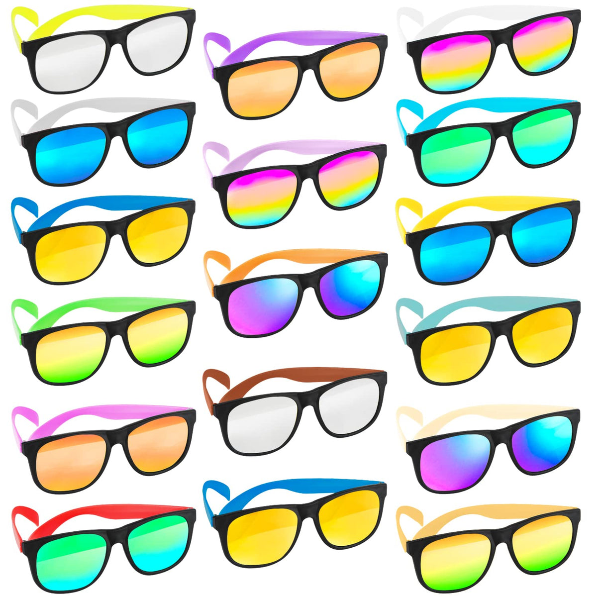 Bakatatoyz 16-color retro 80s sunglasses for playful parties and vibrant outfits.