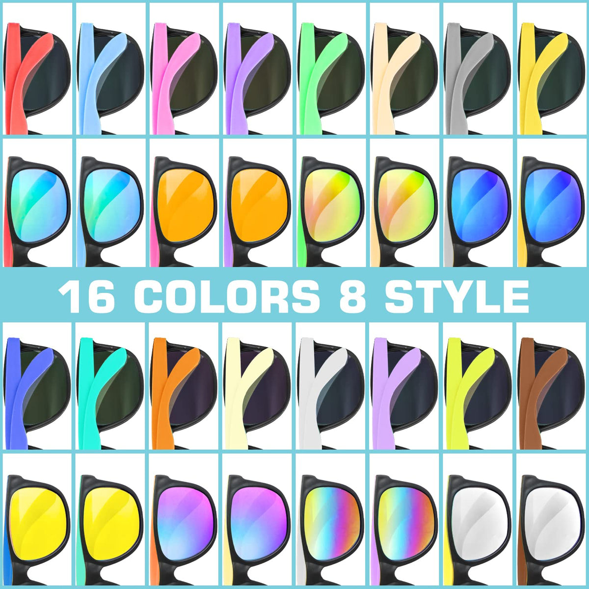 Bakatatoyz versatile sunglasses fit kids to adults for everyday wear.