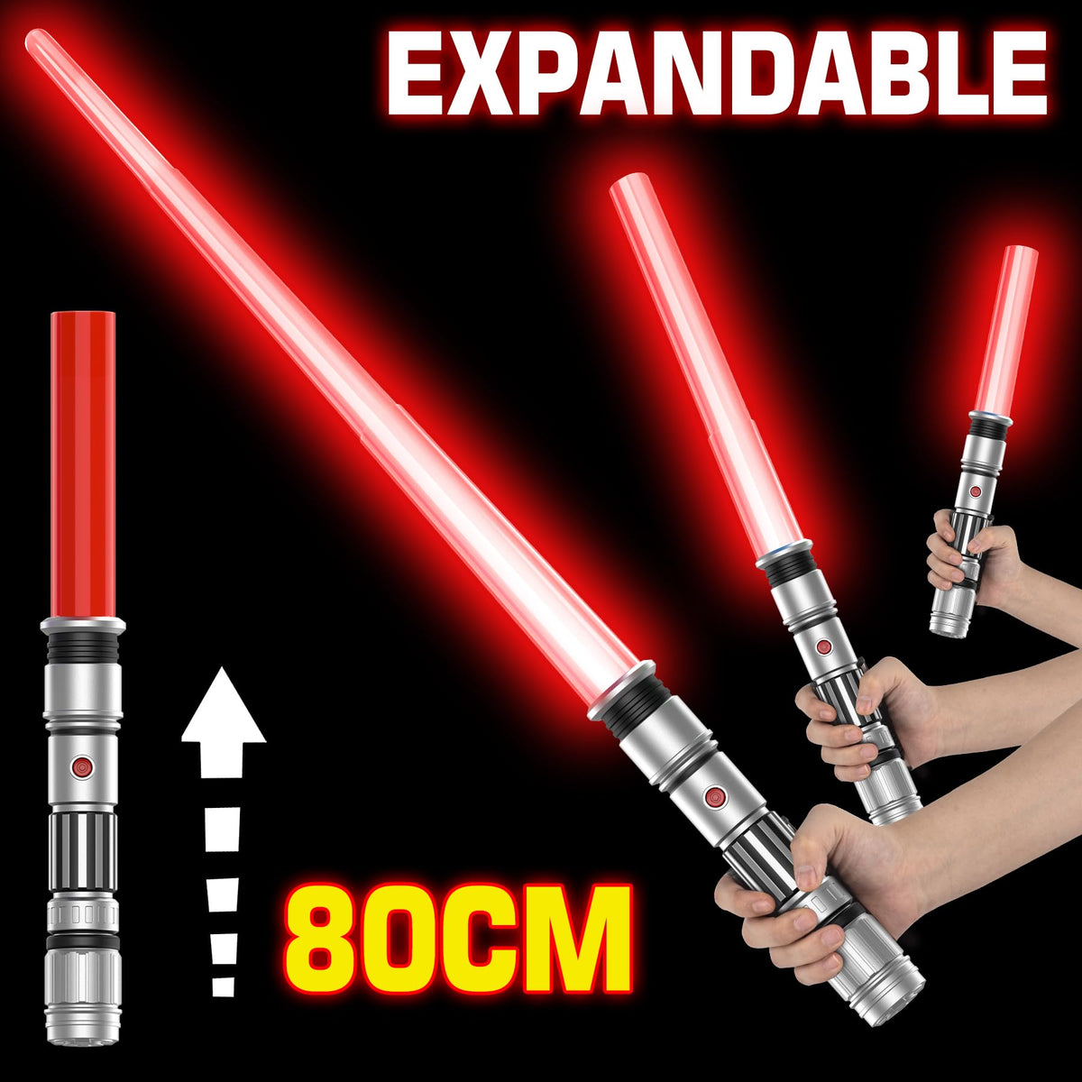 Bakatatoyz red LED sword for dramatic glow in pretend combat