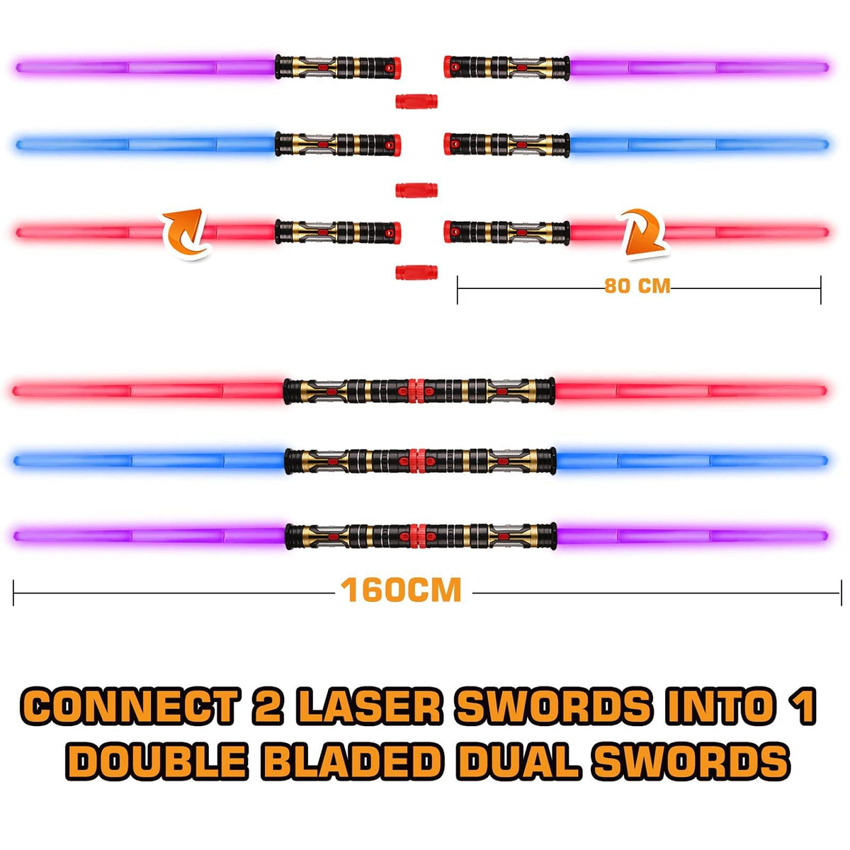 Bakatatoyz motion-sensor LED sabers react to movement for realism