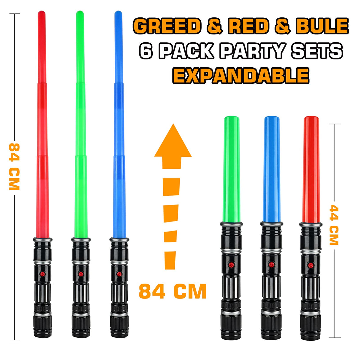 Bakatatoyz six-pack light-up swords for group play