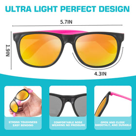 Bakatatoyz vintage-style lightweight plastic frame sunglasses ideal for casual use.