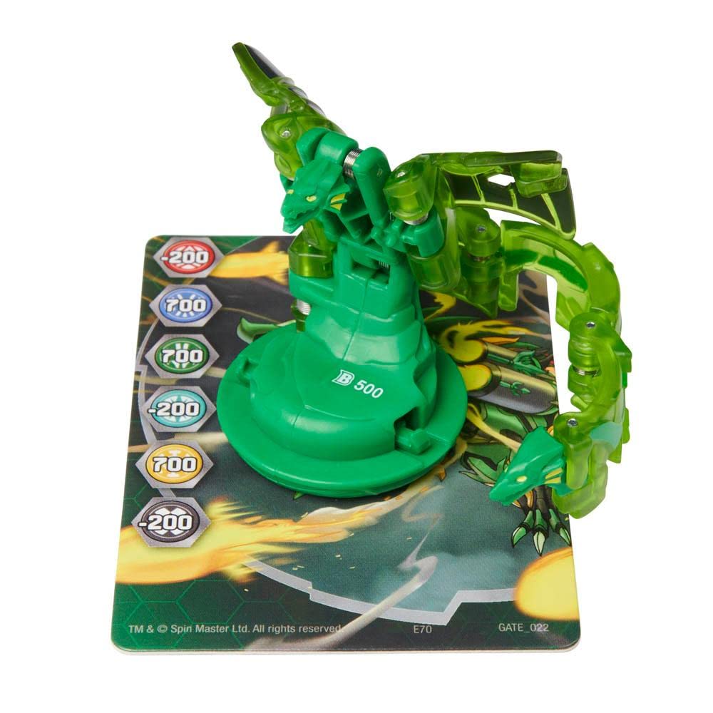 Bakugan Geogan Viperagon popping open on the Gate-Card for surprise attacks.