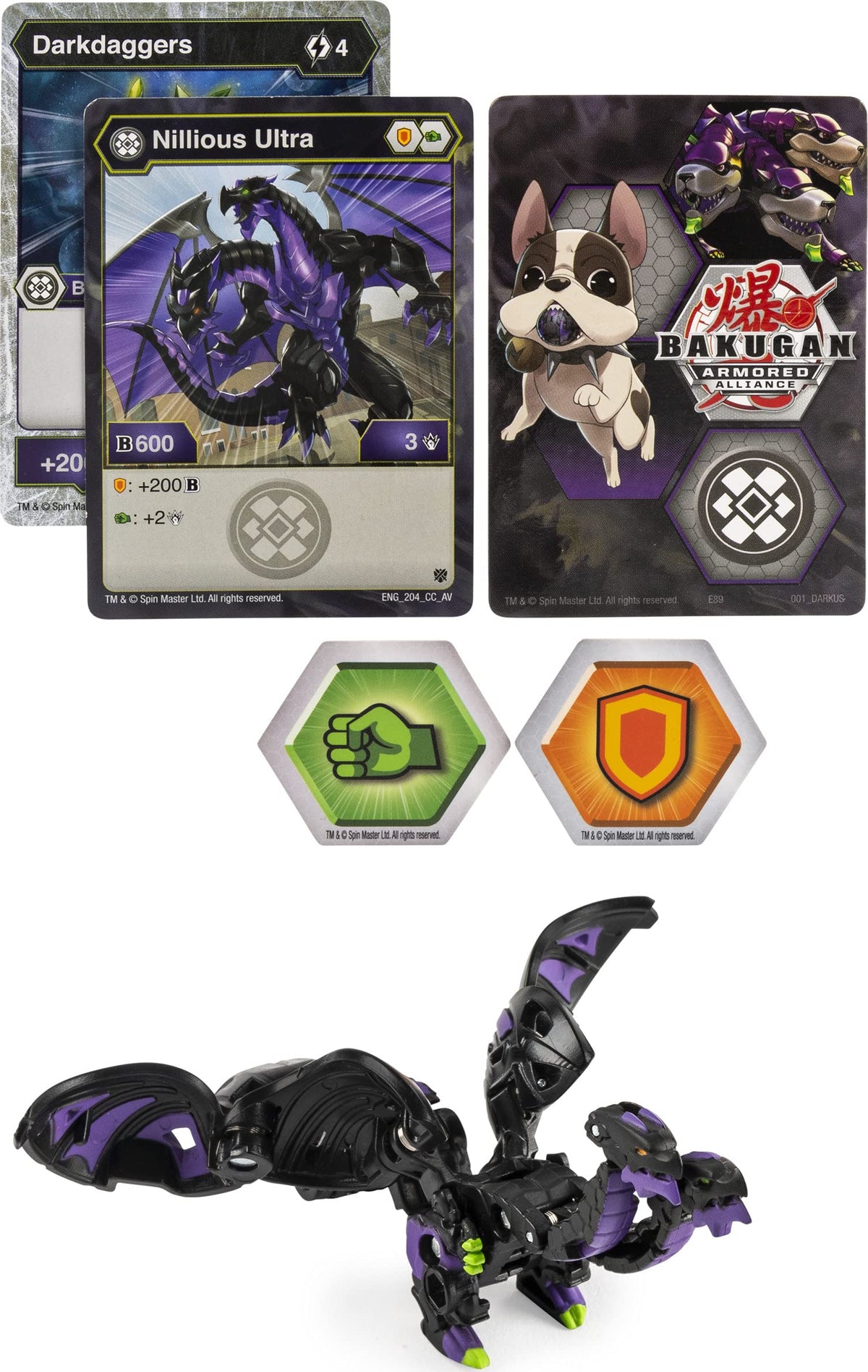 Bakugan Ultra Nillious BakuCores included for quick setup and play.