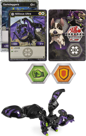 Bakugan Ultra Nillious BakuCores included for quick setup and play.