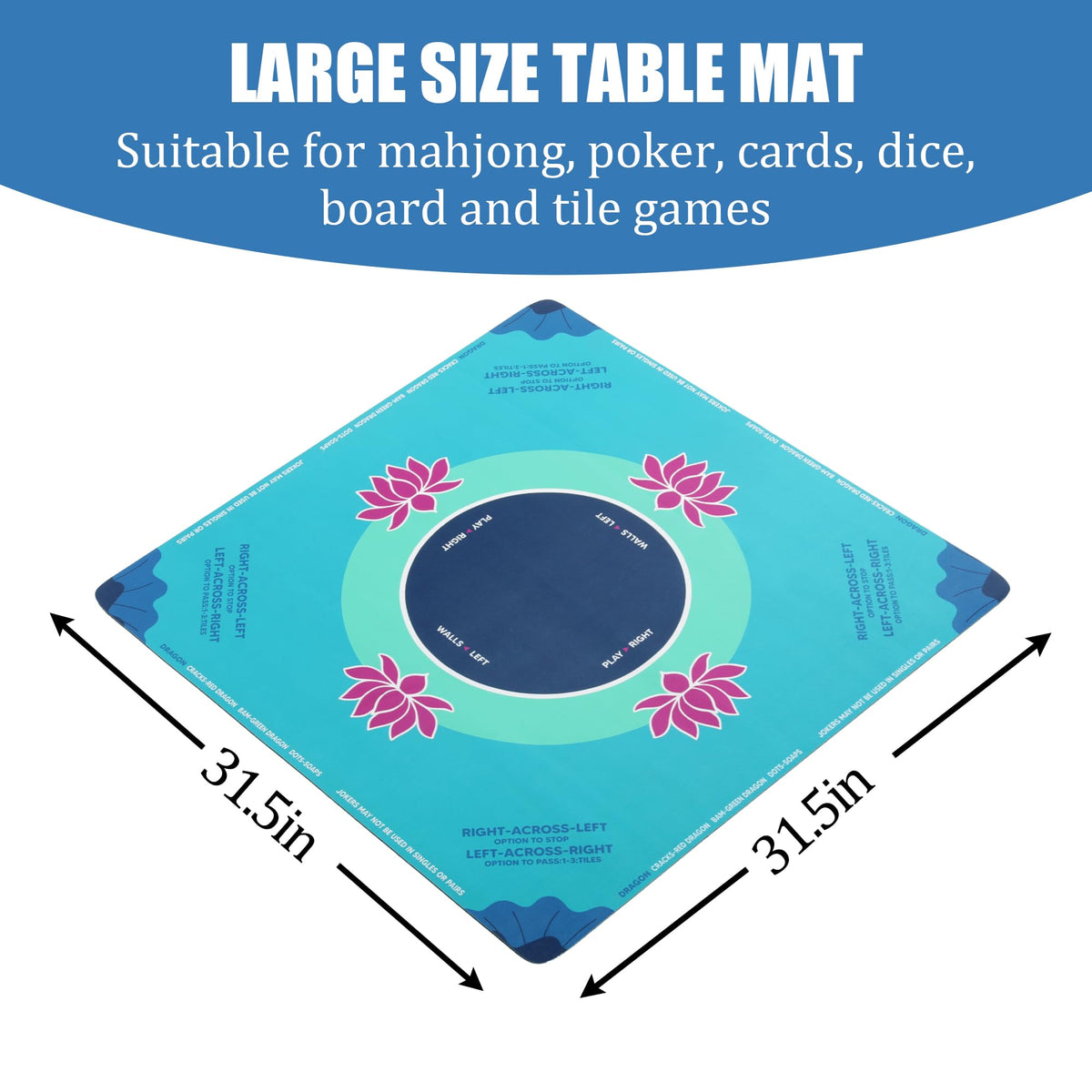 BALAPET double-sided non-slip surface keeps tiles in place during play.