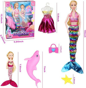 Baljinder mermaid doll with poseable limbs for hairstyling adventures