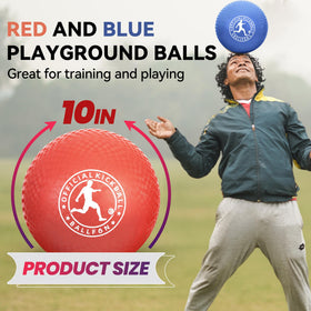 BallFUN dodgeball dual-pack 10-inch balls in red and blue.