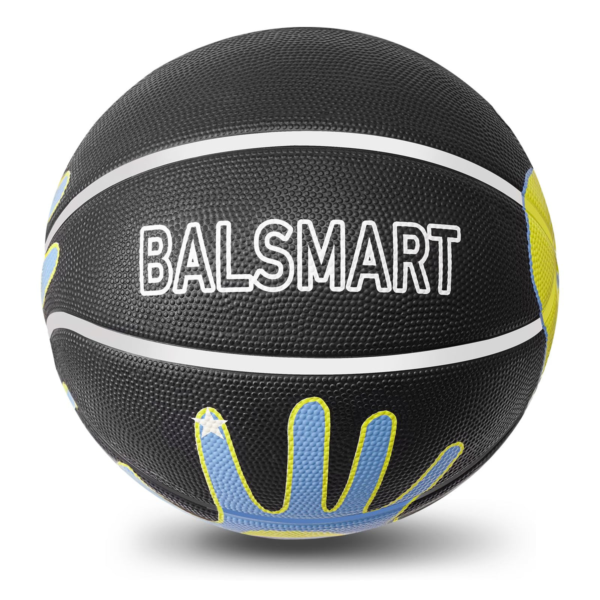 BALSMART foam-rubber ball close-up highlights durable grip for practice.