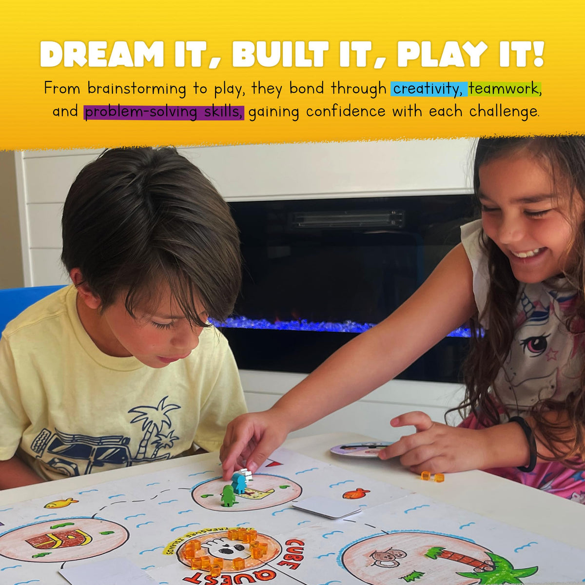 BALUCI GAMES wooden tokens, dice, and spinner enable tactile, collaborative play