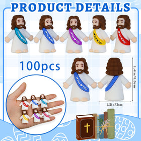 Bamamon Jesus loves you figure close-up, durable PVC for long-lasting religious party favors
