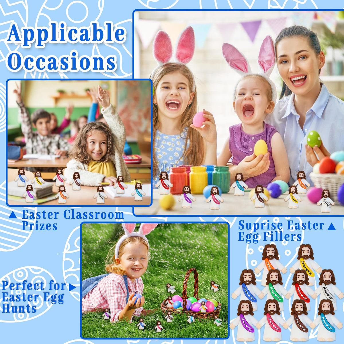 Bamamon small Jesus figure set, suits Easter, Christmas, birthdays, and family gatherings