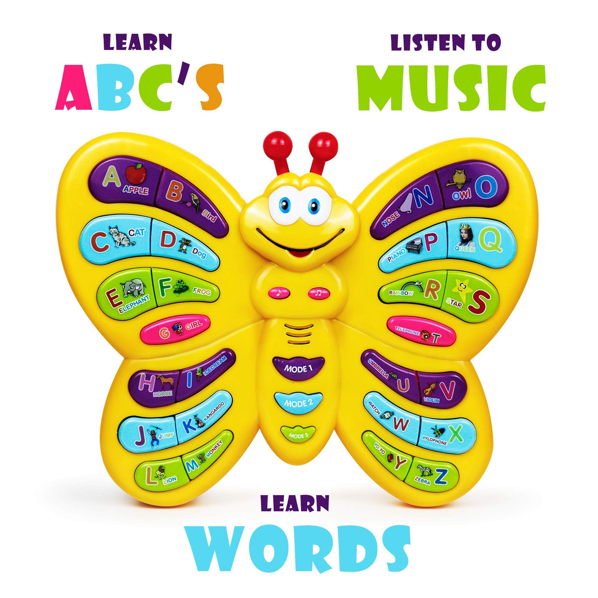 Bambiya ABC Butterfly reads words aloud to support early reading skills.
