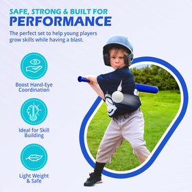 Two BAMMAX 32-inch plastic bats highlighting safety and durability.