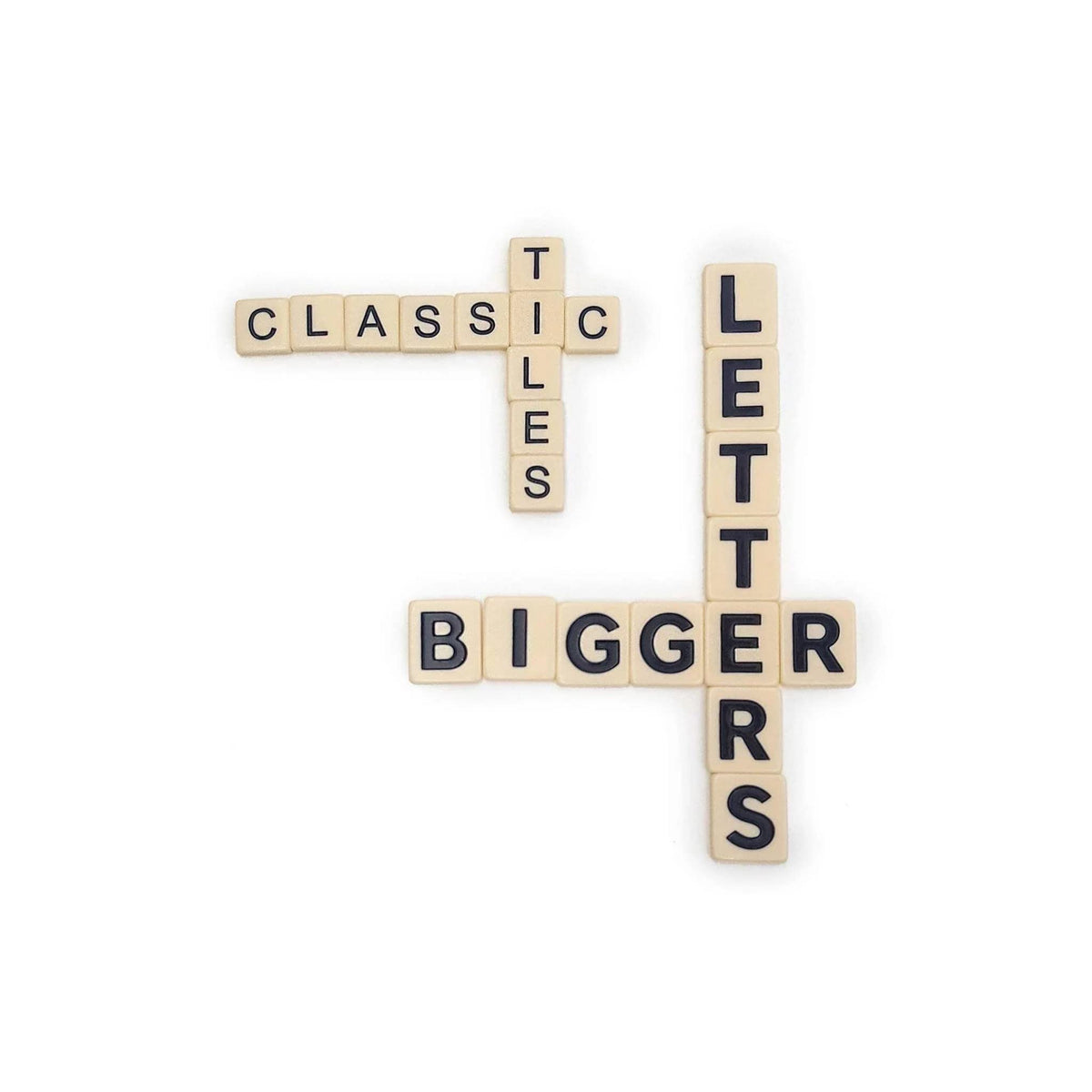 Bananagrams handling-friendly tiles fit comfortably in small hands.