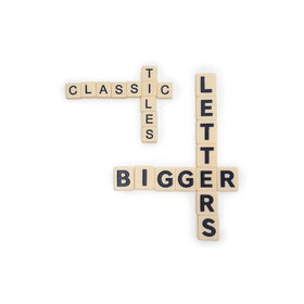 Bananagrams handling-friendly tiles fit comfortably in small hands.