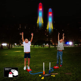 BananMelonBM Rocket Launcher night-led-rockets: bright LEDs for exciting evening play.