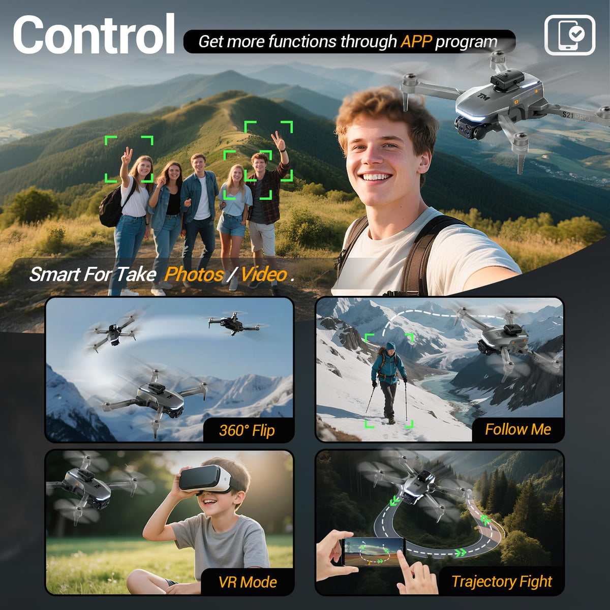 BananMelonBM 360 flips and VR mode offer immersive aerial perspectives.