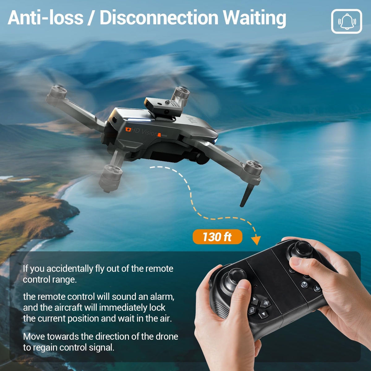 BananMelonBM altitude hold stabilizes height for steady shots and easy positioning.