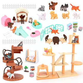 BananMelonBM cat and dog figurines playset sparks imaginative play and coordination.