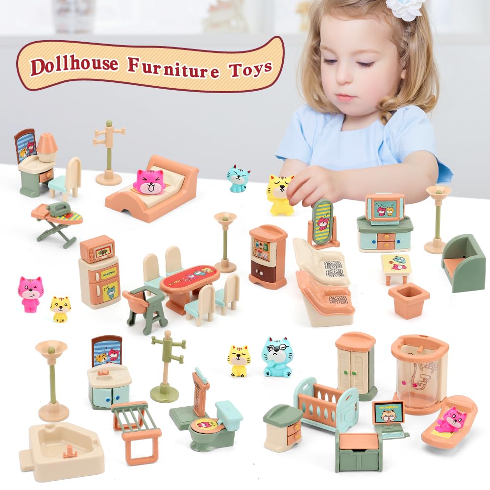 BananMelonBM dollhouse bedroom furniture creates cozy scenes to spark daily-life imagination.
