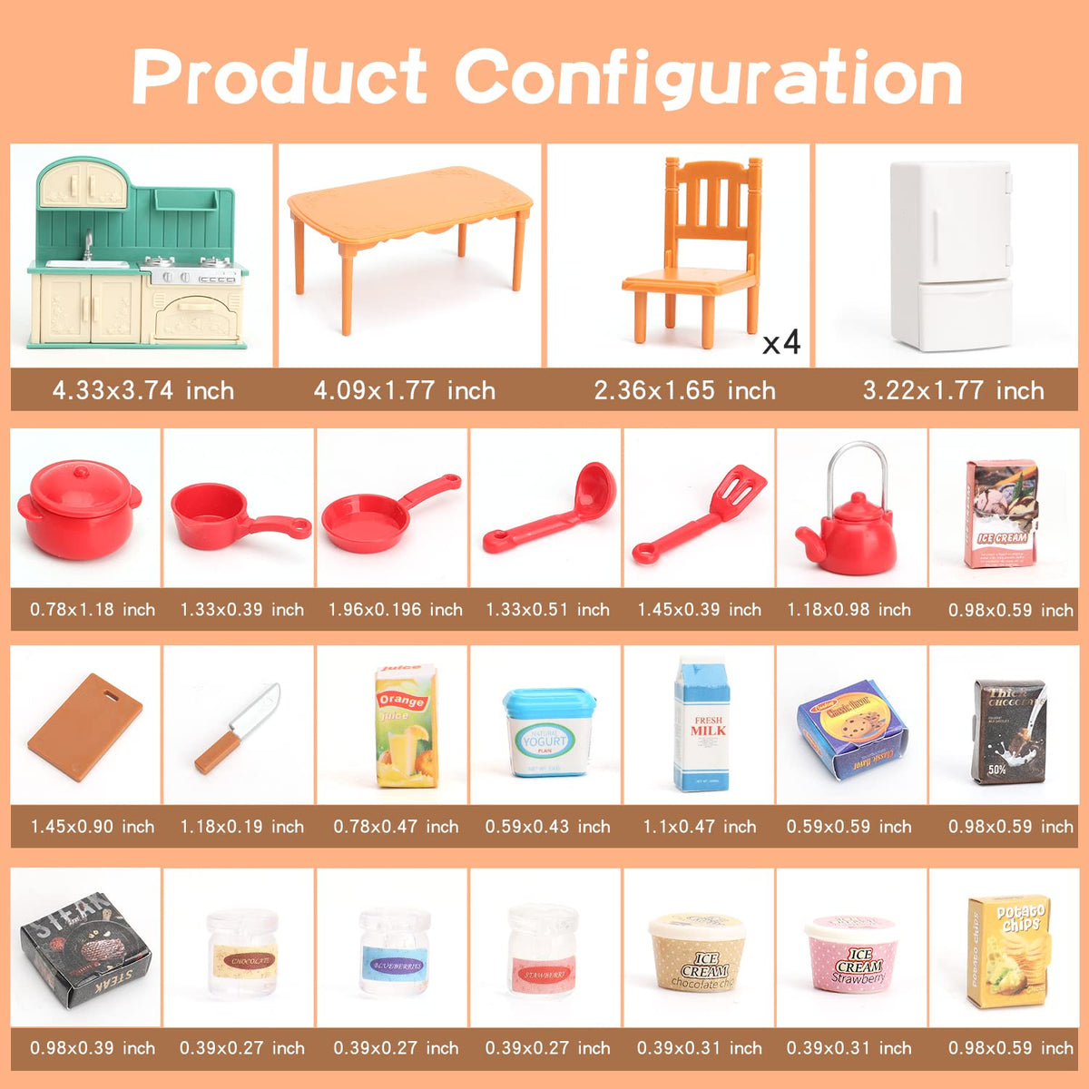 BananMelonBM dollhouse fridge and counter setup for realistic pretend cooking
