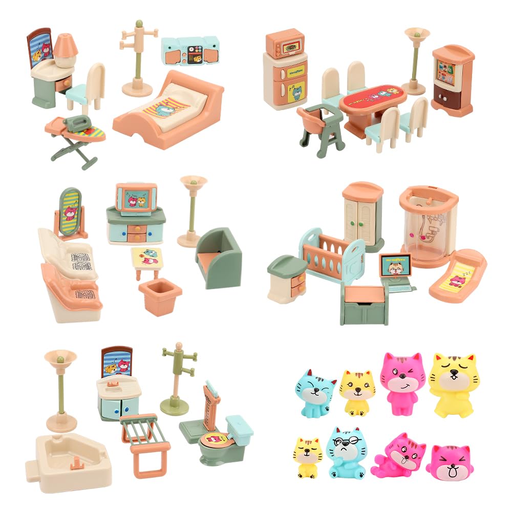 BananMelonBM dollhouse furniture set, versatile pieces for imaginative play.