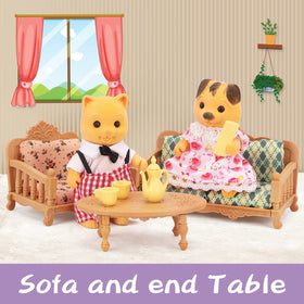 BananMelonBM dollhouse tea table suits tea-time role play and social interaction