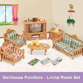 BananMelonBM dollhouse TV with four patterns encourages interactive storytelling during playtime