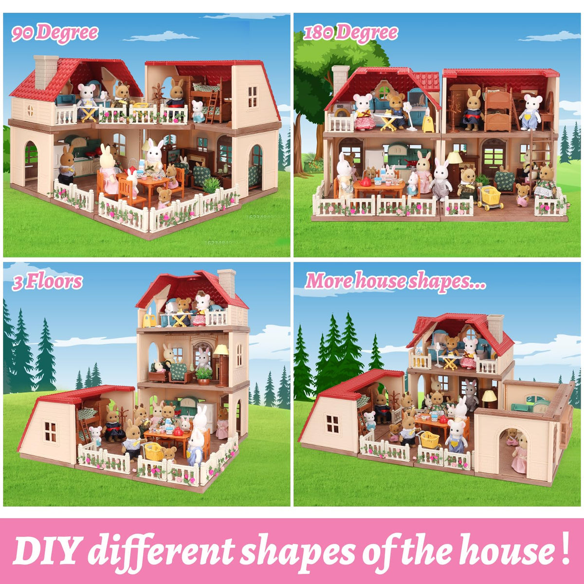 BananMelonBM dollhouse night lighting creates a cozy evening mood