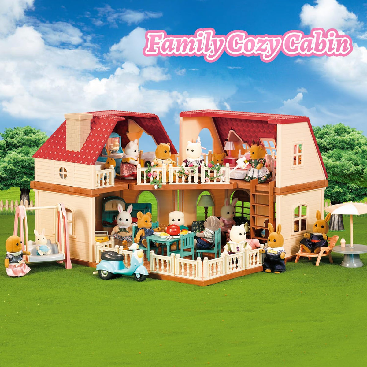BananMelonBM dollhouse shows three-floor layout for expandable storytelling