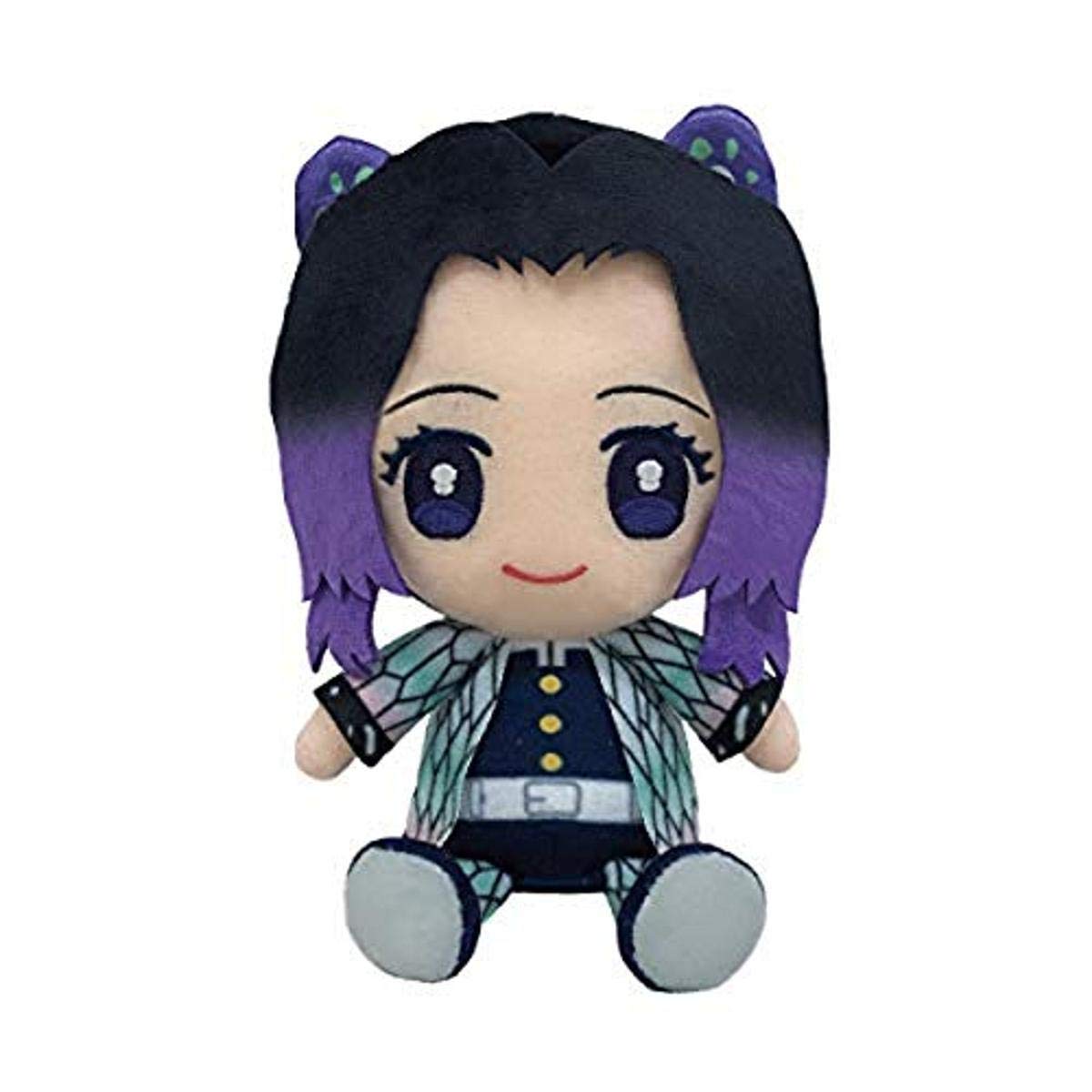 Bandai Demon Slayer Kocho Shinobu plush in soft fabric for display or cuddle.