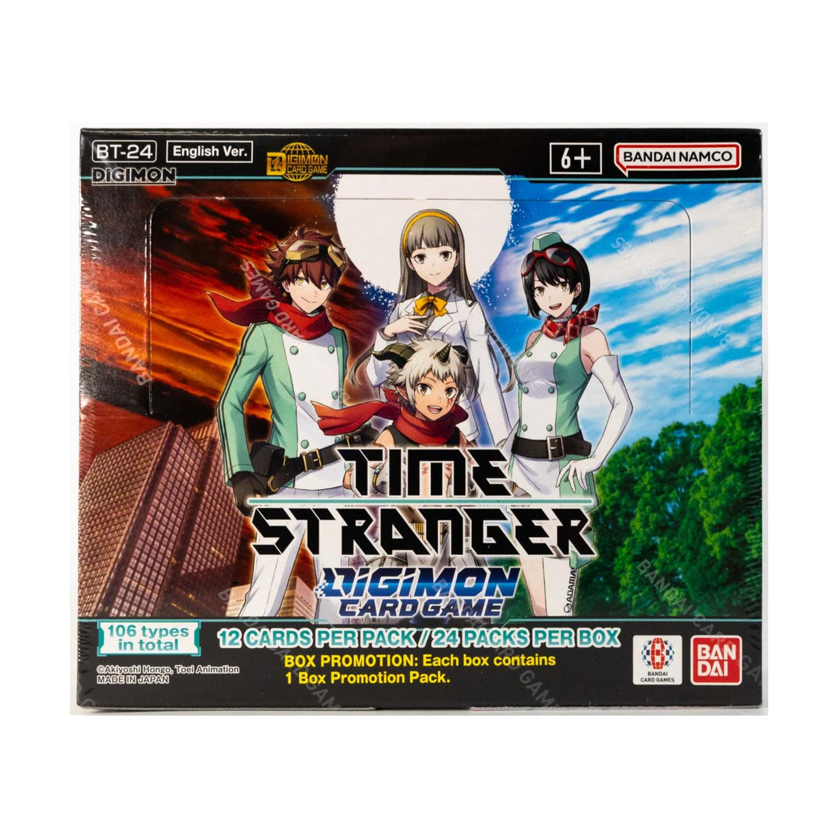 Bandai Digimon Time Stranger BT24 booster box cover for collectors and eager deck builders