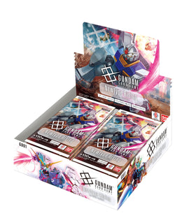 Bandai Gundam Card Game GD01 Newtype Rising booster box front view for collection and expansion