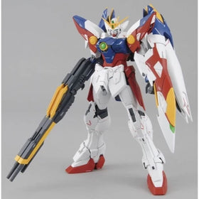Bandai Hobby Wing Gundam Proto Zero EW assembled model reveals intricate parts and pose options.