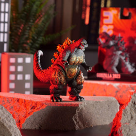 Detailed Burning Godzilla sculpture for collectors and imaginative play.