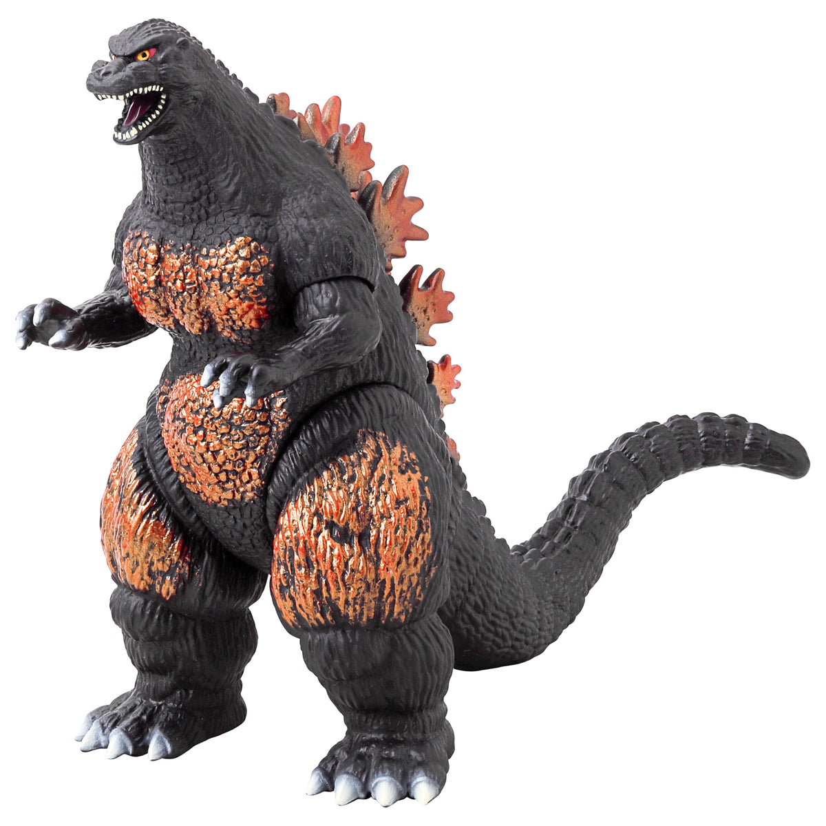 Bandai Namco Burning Godzilla soft vinyl figure in original packaging for display.