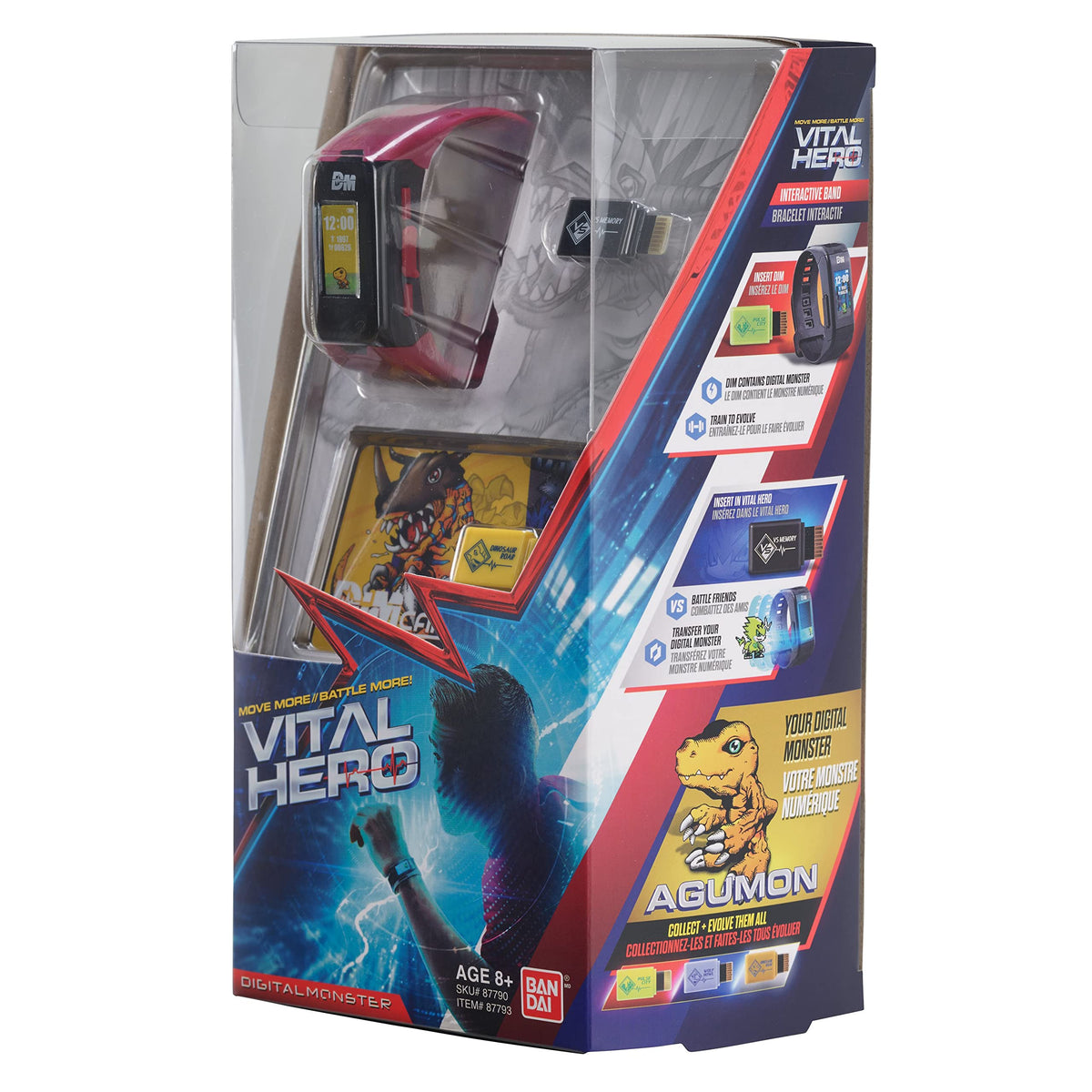 Bandai Namco Digimon Vital Hero red band heart rate sensor in action.