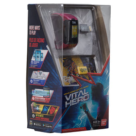 Bandai Namco Vital Hero red band step counter in use during walk.