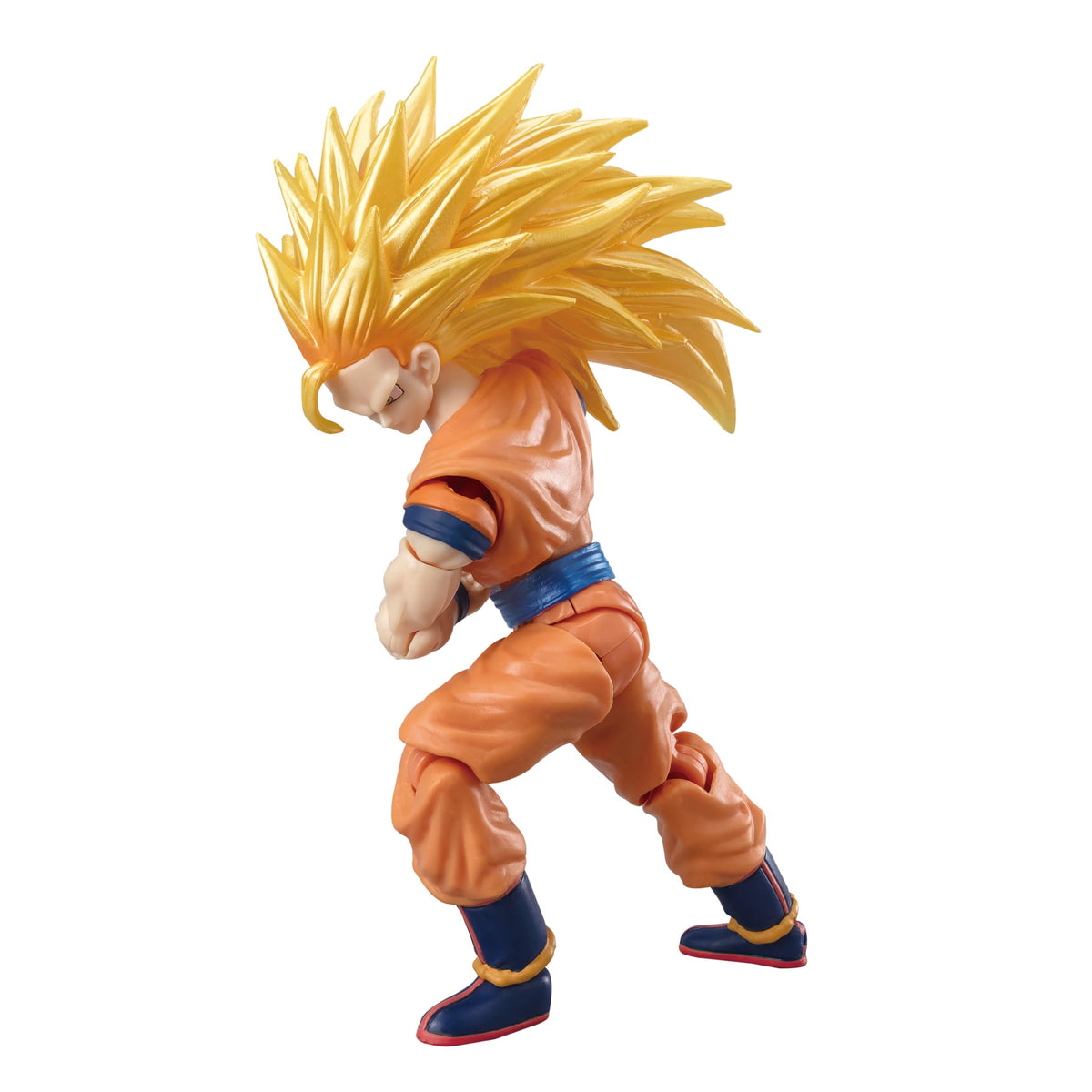 Bandai Namco Dragon Ball Super Goku SS3 articulated with 27-point joints for posing.