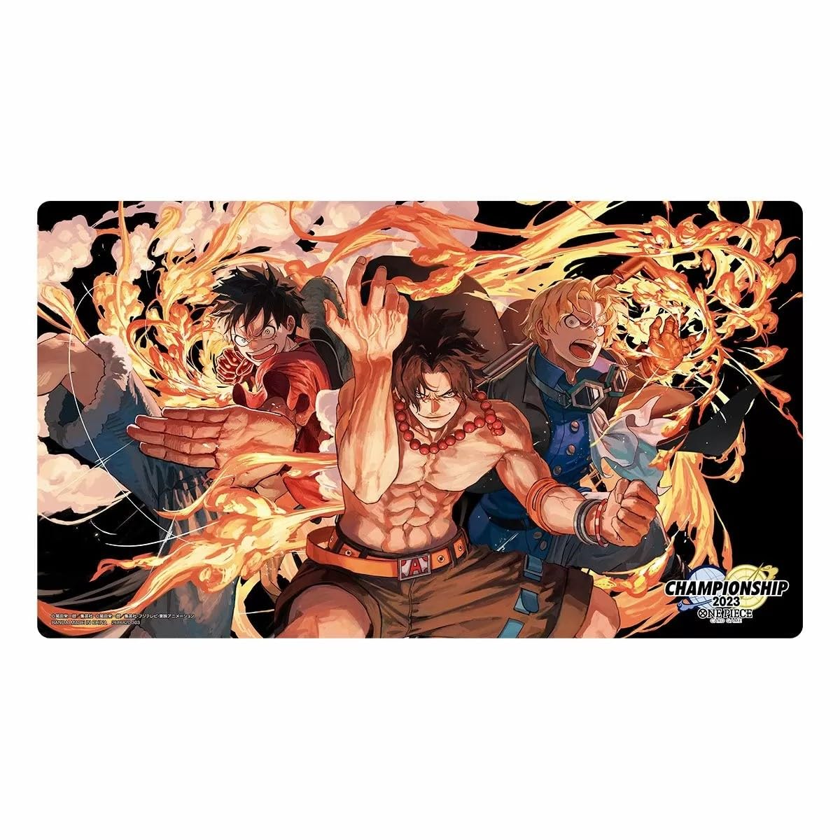 Bandai Ace Sabo Luffy leader card silver foil adds collectible flair