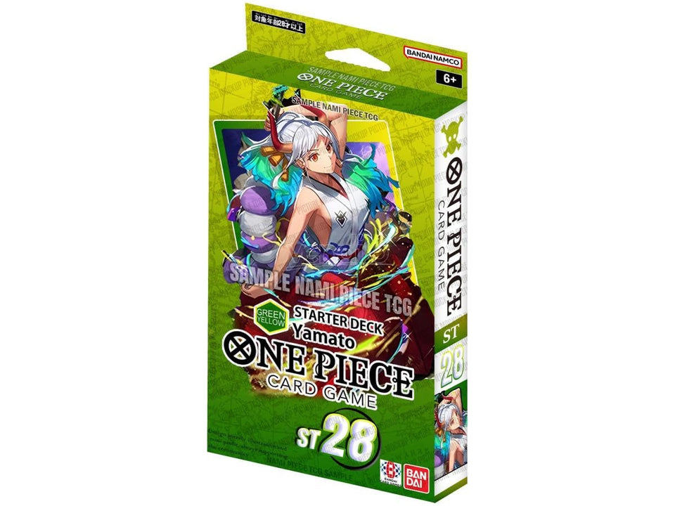 Bandai One Piece Card Game ST-28 Yamato starter deck front view for quick practice and casual play.