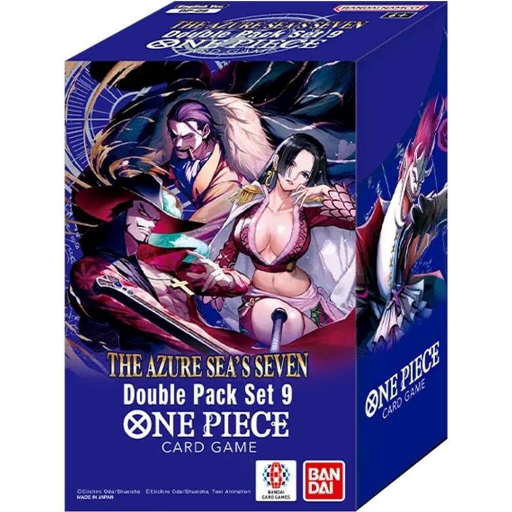 Bandai One Piece TCG DP-09 Azure Sea's Seven 2-pack with exclusive DON!! cards for casual play.
