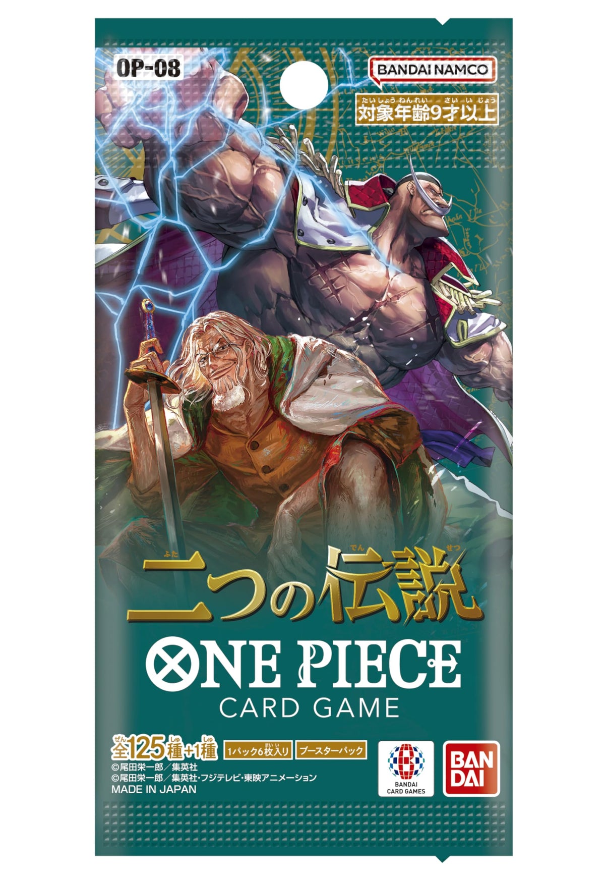 Bandai One Piece Two Legends OP-08 booster box front view ideal for expanding card collection