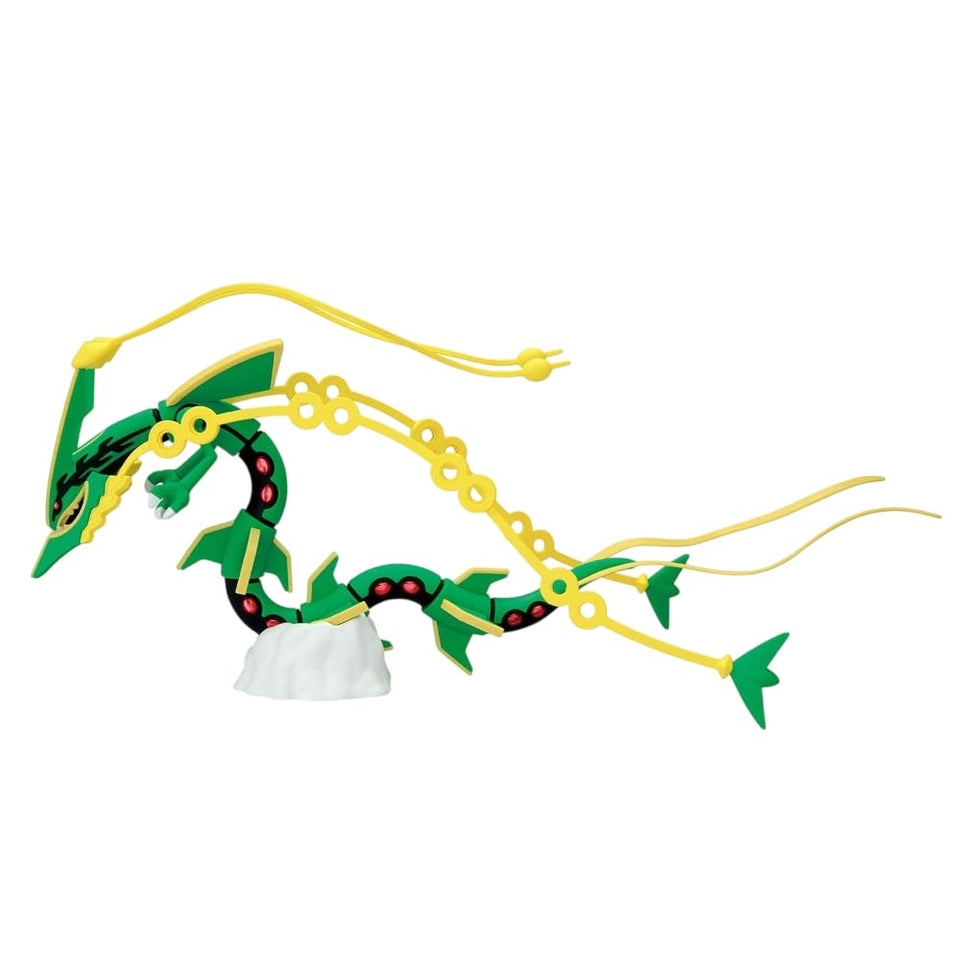 Bandai Pokémon Mega Rayquaza model kit, snap-fit assembly for a simple build.